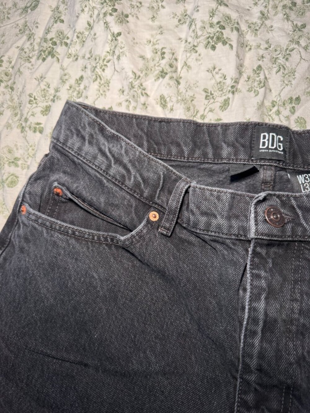 BDG Urban Outfitters Black Jack Denim Shorts with Flame Details - Picture 11 of 13